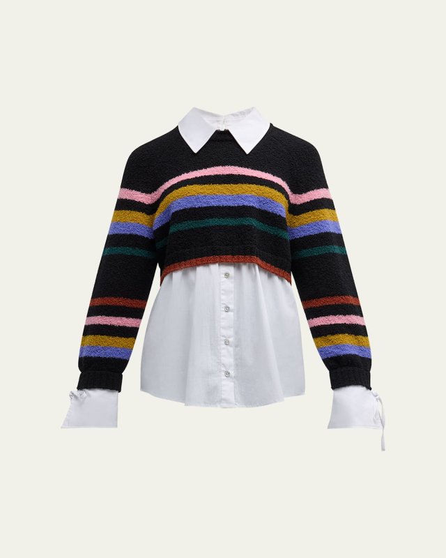 Nelida Striped Combo Pullover Top